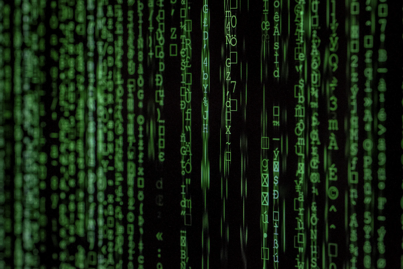 Abstract field of code and data streams representing continuous analysis